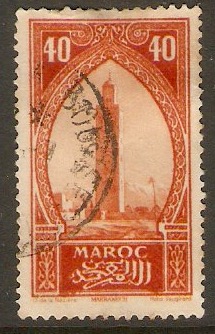 French Morocco 1923 40c Red-orange. SG135.